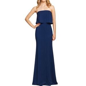 HAYLEY PAIGE OCCASIONS Formal Bridesmaid Dress Gown 5860 Indigo Blue Sz 10 - NWT